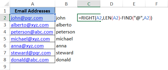 How To Get Name From Email Address In Excel Excel Unlocked