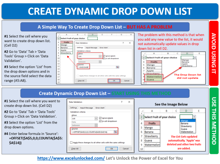 create drop down list in excel for mac