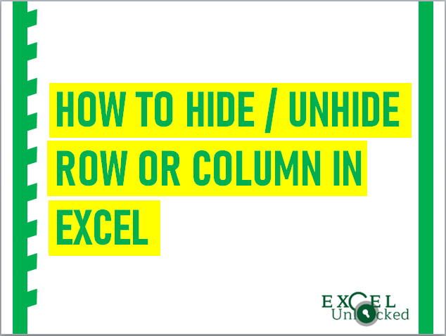 to unhide a column in excel