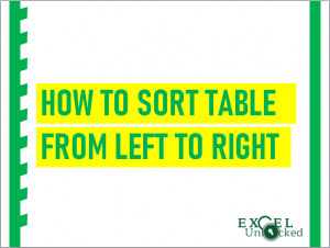 How to Sort Table from Left to Right