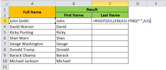 Excelhow To Split First And Last Names In A Cell Into Two Mobile Legends