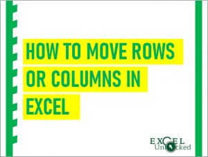 How to Move Rows or Column in Excel