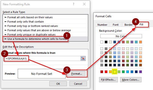 Conditional Formatting ISFORMULA Excel