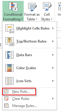 Conditional Formatting New Rule