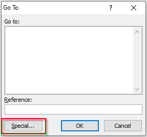 Go To Special Button Excel