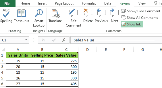 Show or Hide Comment in Excel