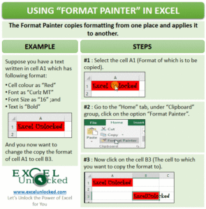 Using Format Painter in Excel