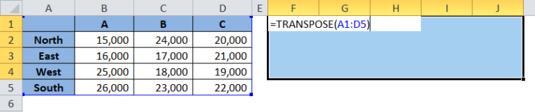 2 Ways to Use Transpose Function in Excel - Excel Unlocked