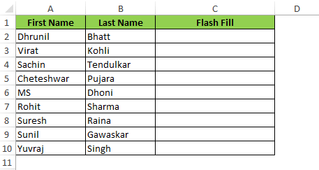 Concatenate Data Using Flash Fill