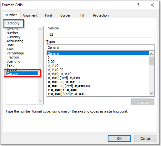 Custom Format - Format Cells Excel