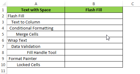 Flash Fill to Clean Trim Cell