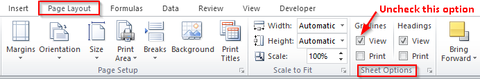 Excel Gridlines - Excel Unlocked