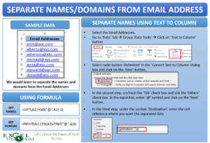 Separate Names from Email Addresses in Excel