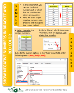 Show Negative Numbers in Bracket and in Red Color
