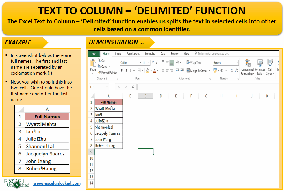 Using the Text To Column Functionality of Excel - Excel Unlocked