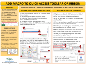 Add Macro to Quick Access Toolbar or Ribbon