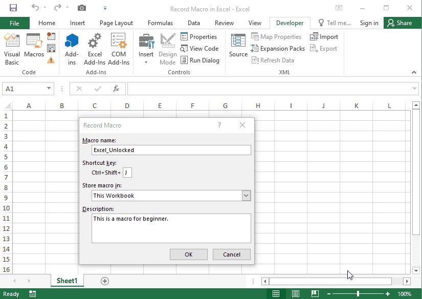 Start Automation - Record A Macro in Excel - Excel Unlocked