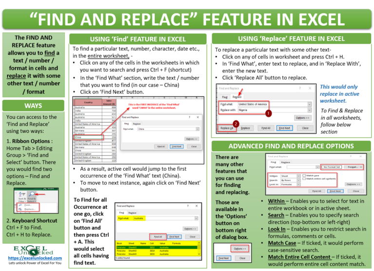 find and replace all text in excel