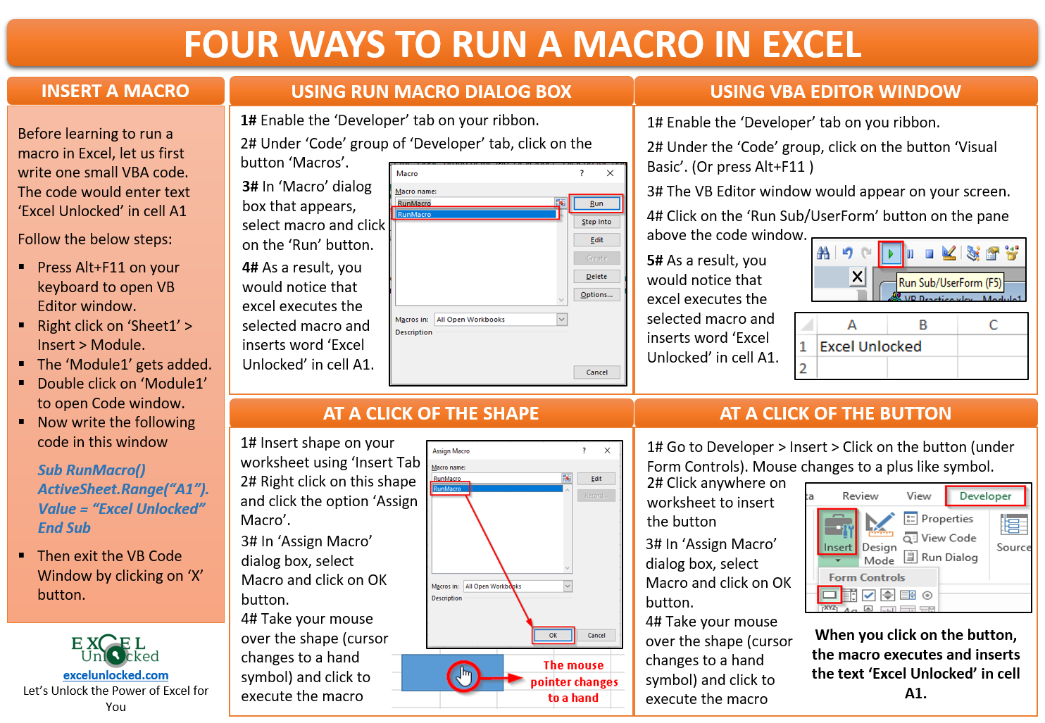 Four Ways To Run A Macro In Excel Excel Unlocked