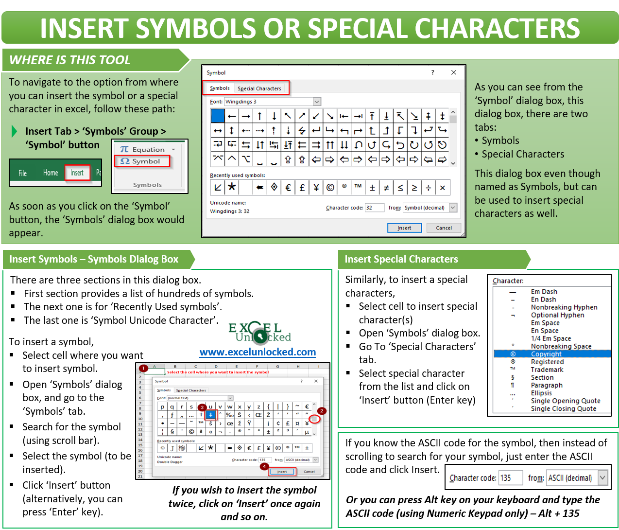 excel symbols cell