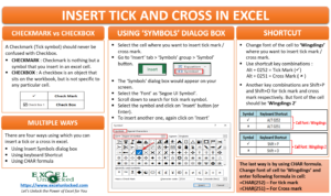 Insert Tick and Cross Mark Symbol in Excel