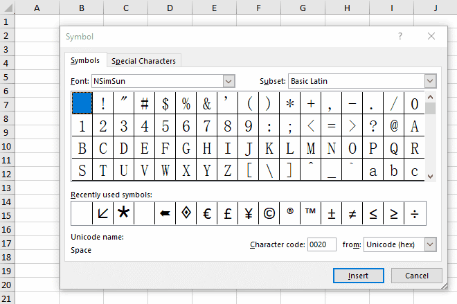 Insert Symbols And Special Characters In Excel Excel Unlocked 1147