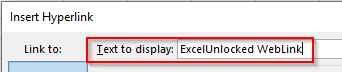 Text To Display - Hyperlink