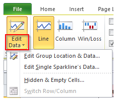 Edit Data Sparklines