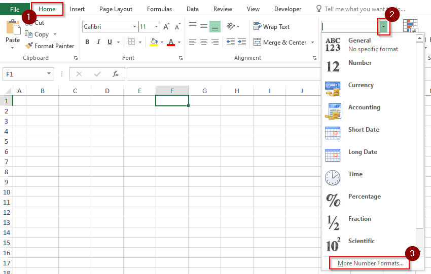 where is the number dialog box launcher in excel