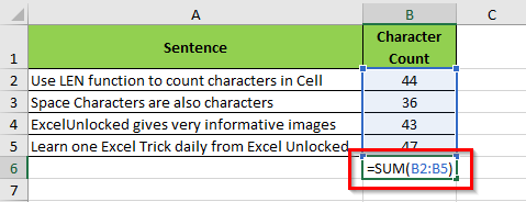 Count Number of Characters in Cell or Range of Cells - Excel Unlocked