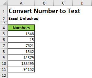 Change And Convert Number To Text in Excel - Excel Unlocked