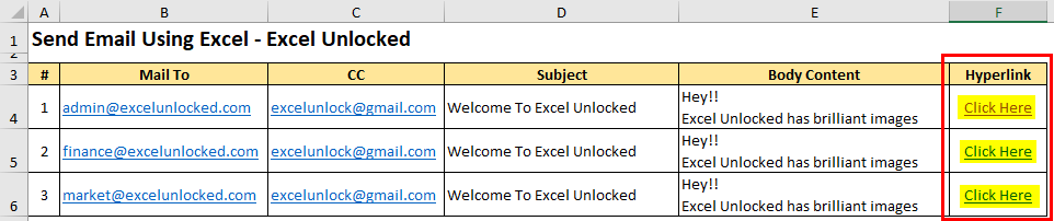 e mail adresse in excel verlinken