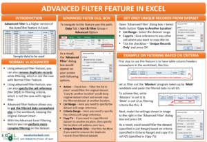Advanced Filter Feature in Excel