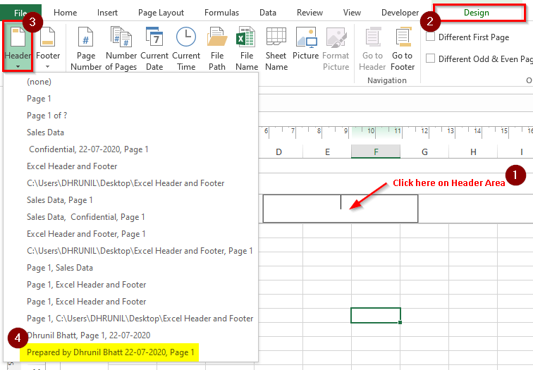 Excel Header And Footer Add Change Customize Excel Unlocked