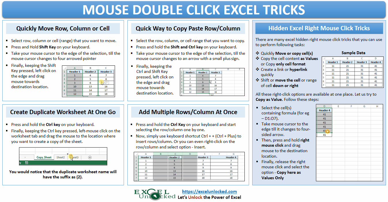 do keyboard tricks for excel on mac