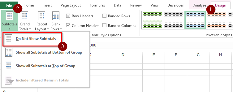 how to remove subtotals from pivot table macro