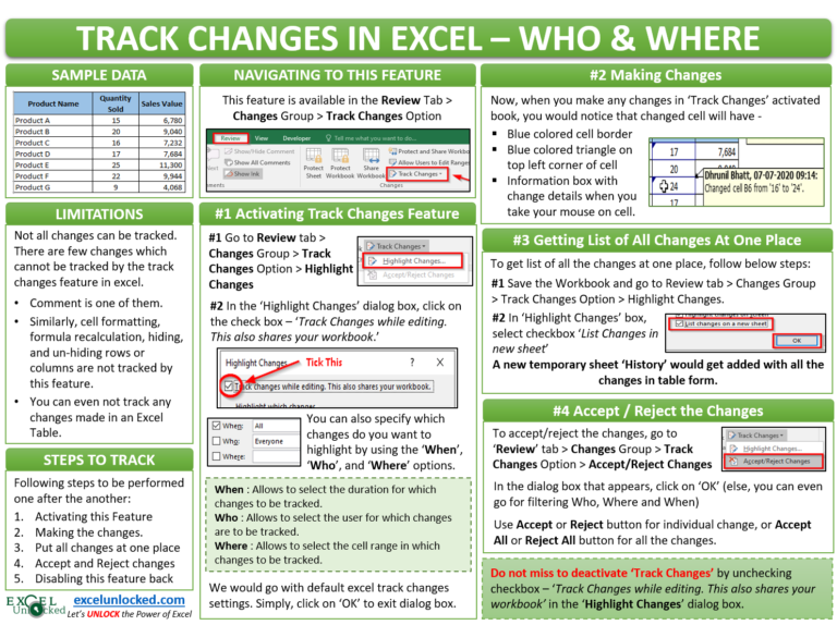 Track Changes in Excel - Enable, Use, and Disable - Excel Unlocked