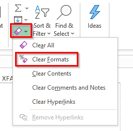 Clear Formats Option
