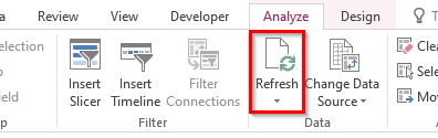 Refresh Pivot Table Ribbon Option
