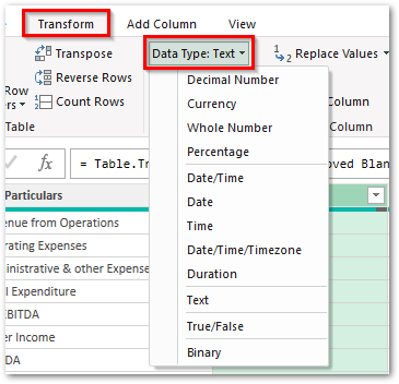 Change Power Query Data Types #3