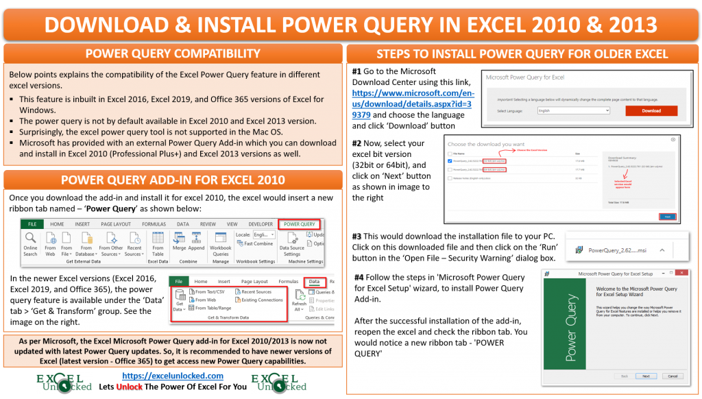 Download Install Power Query in Excel 2010 & 2013