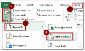 get data from text file to excel