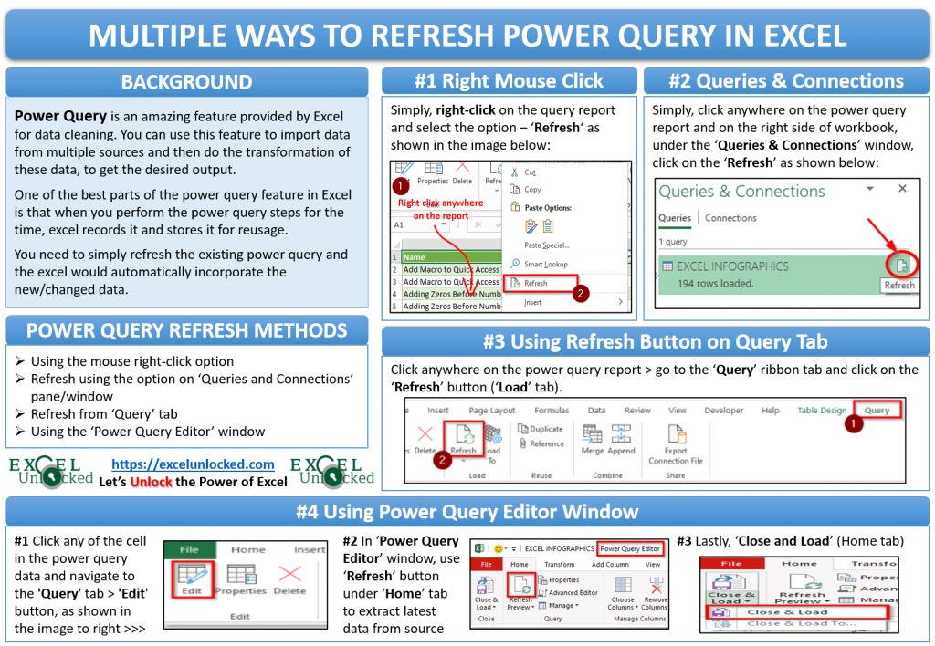 updating queries in excel 2016