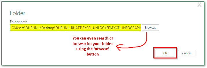 Paste or Browse Folder Path