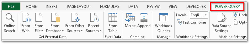 Power Query Tab Excel 2010 2013