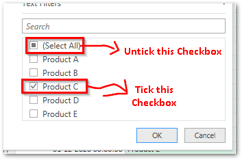 microsoft office price query filter