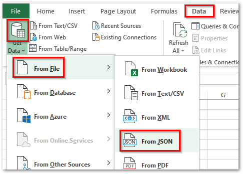 import json into excel 2013