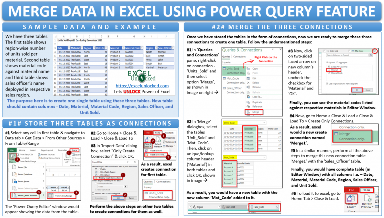 Merge Data In Excel From Different Tables Power Query Excel Unlocked 8334