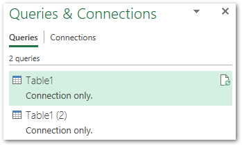 Power Query Connections for Oct Nov