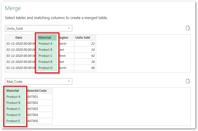 Unique Column Selection Power Query